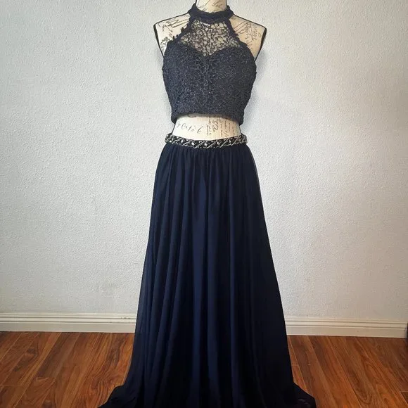 sequin hearts prom dress Silver and blush pink Prom dress with belt